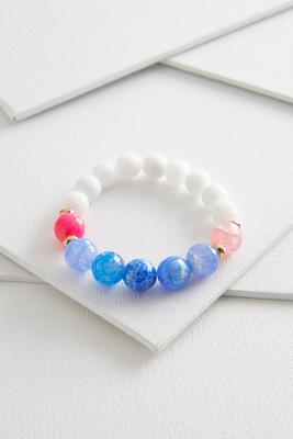 beaded semi-precious stretch bracelet