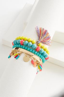 shaky tassel stretch bracelet set