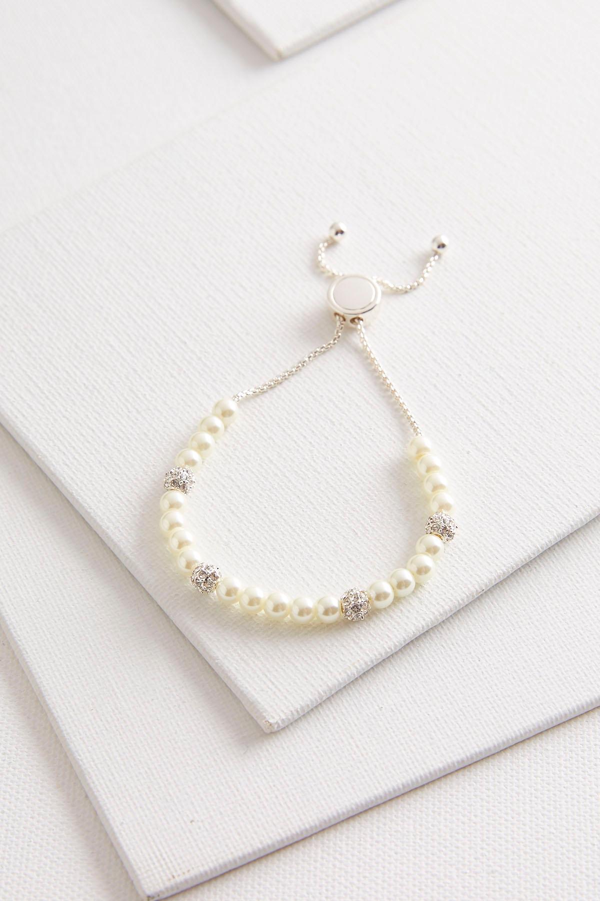 Pearl And Pave Bead Bracelet