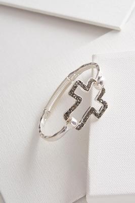 crushed stone cross bracelet