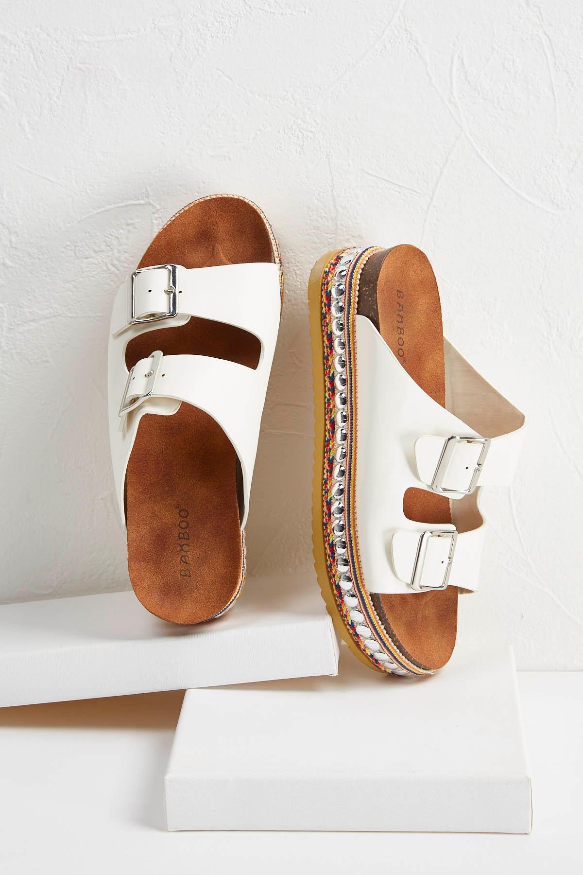 Embellished Flatform Sandals