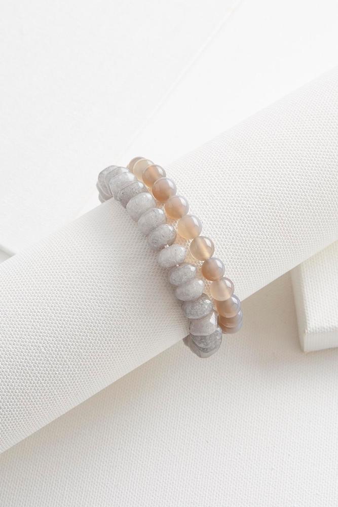 Semi- Precious Stretch Bracelet Set