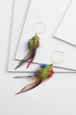 multicolor feather hoops
