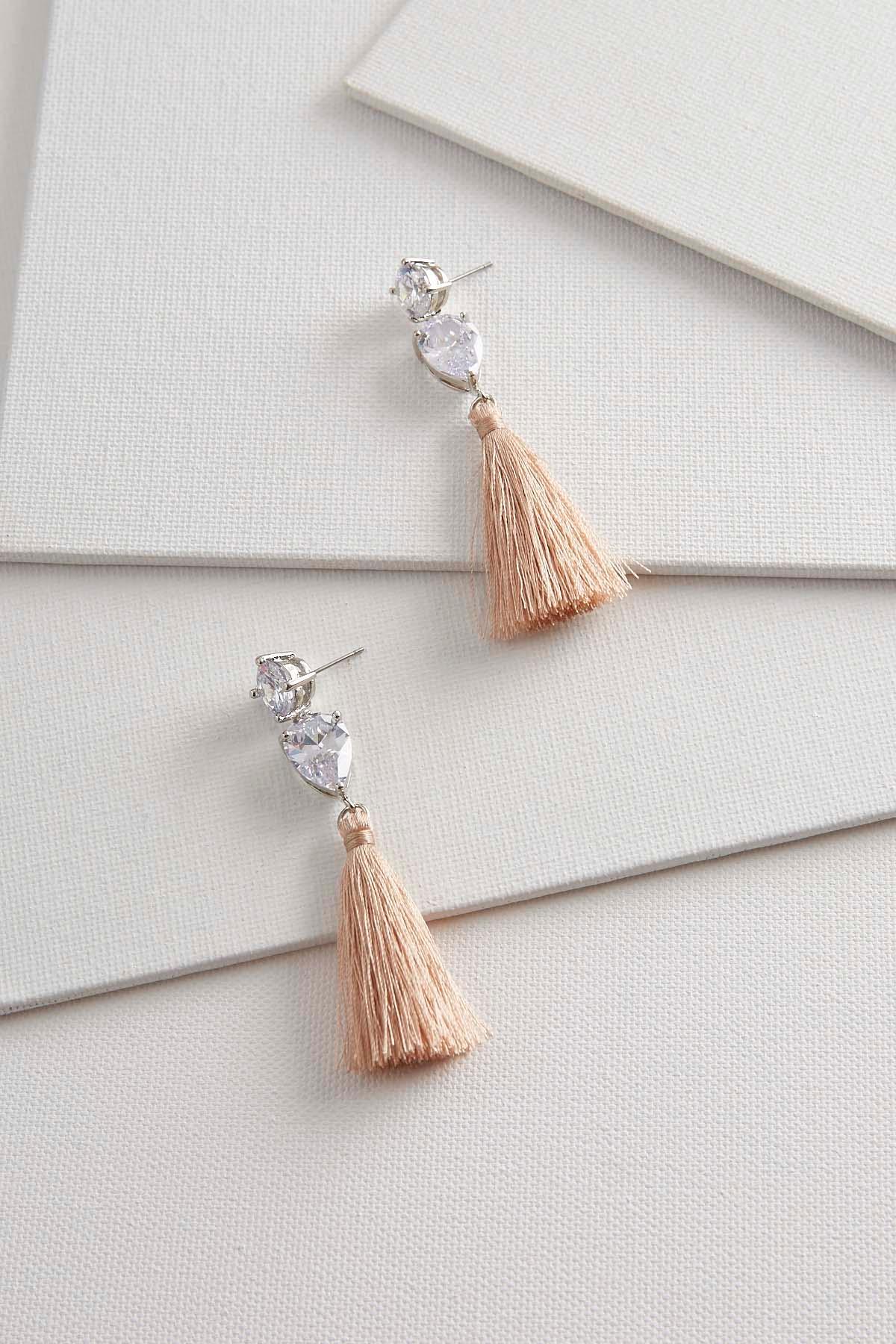 Tasseled Cubic Zirconia Earrings