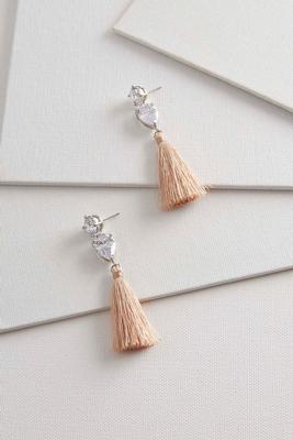 tasseled cubic zirconia earrings