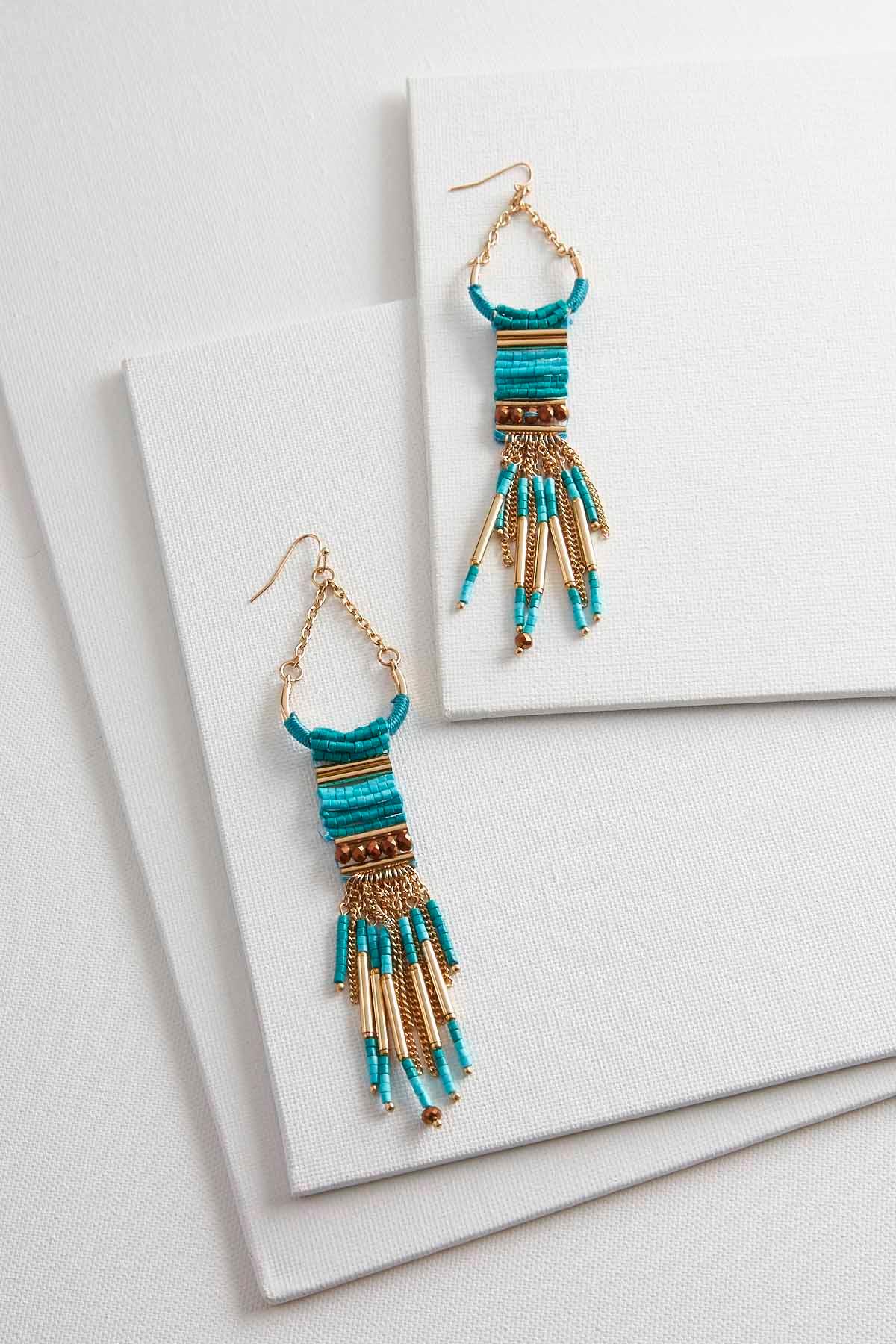 Beaded Ladder Chandelier Earrings