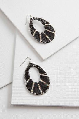 two-toned thread wrapped earrings