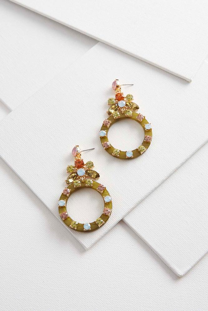 Floral Resin Circle Earrings