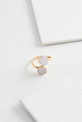 ivory druzy wrap ring