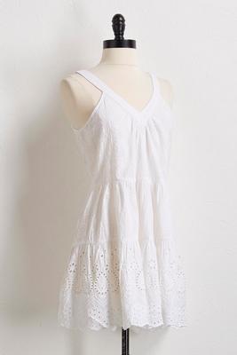 white eyelet tunic