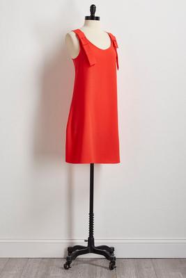 bow shoulder shift dress