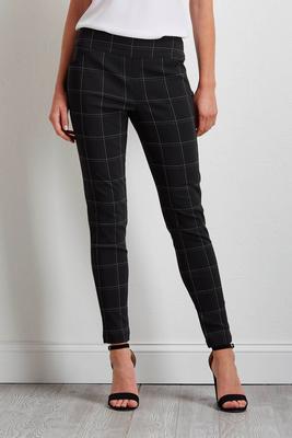 grid bengaline ankle pants