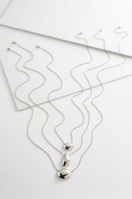 metal pebble necklace set