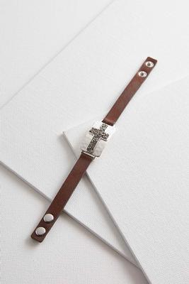 crushed stone cross bracelet