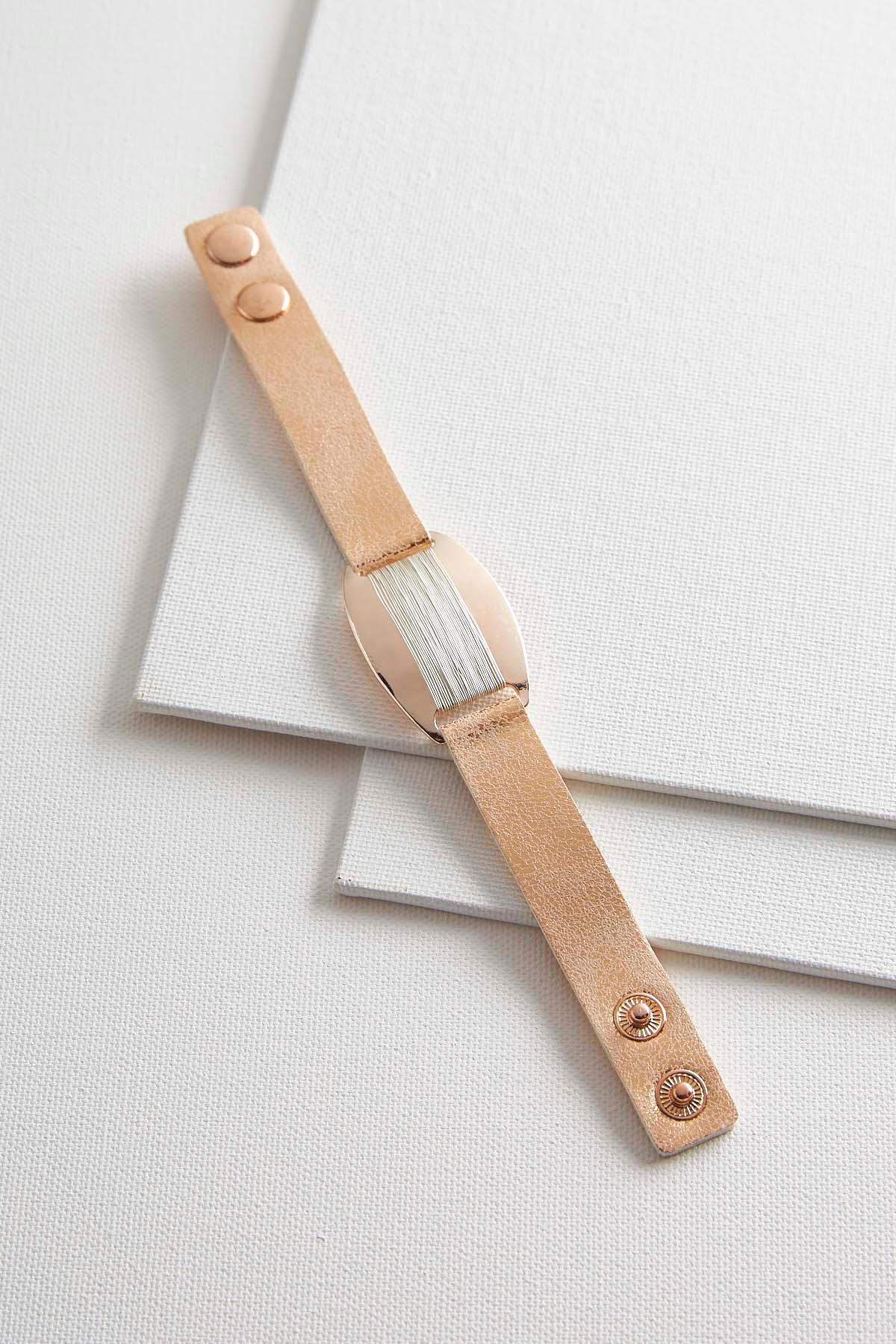 Wire Wrapped Faux Leather Bracelet