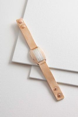 wire wrapped faux leather bracelet