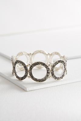 crushed stone circle stretch bracelet