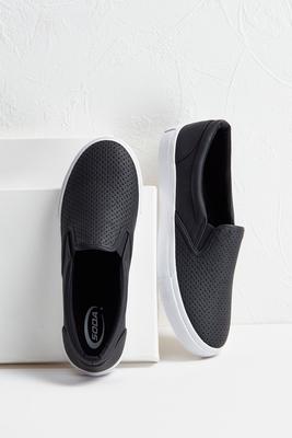 perforated slip-on sneakers