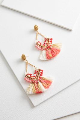 seed bead fringe earrings