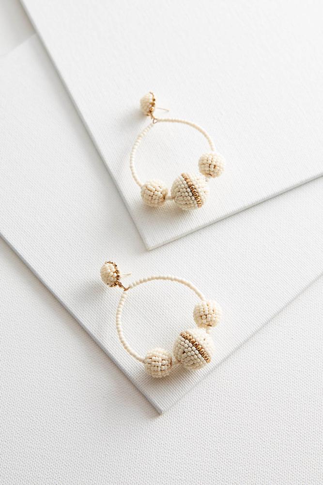 Seed Bead Ball Hoops