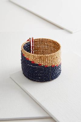 colorblock beaded cuff bracelet