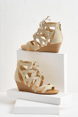 lace up wedges