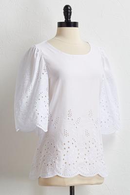 paisley eyelet top