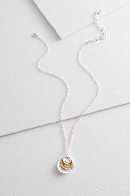two-toned be strong pendant necklace