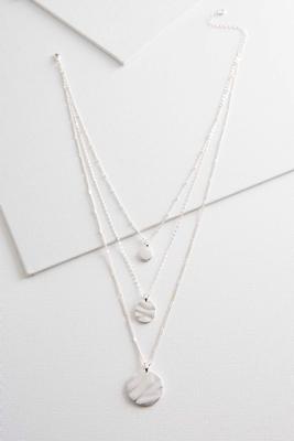 layered shaky disk pendant necklace