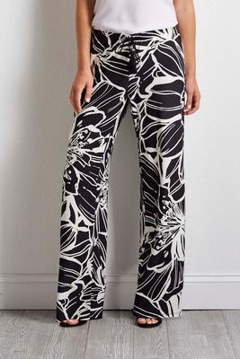 black and white floral pants