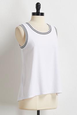 stripe trim athleisure top