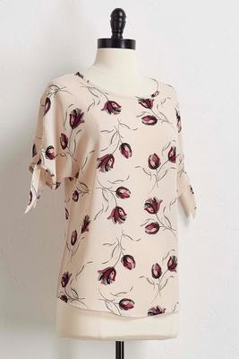 crepe fallen floral top