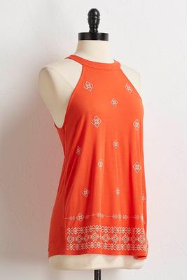 diamond embroidered halter top