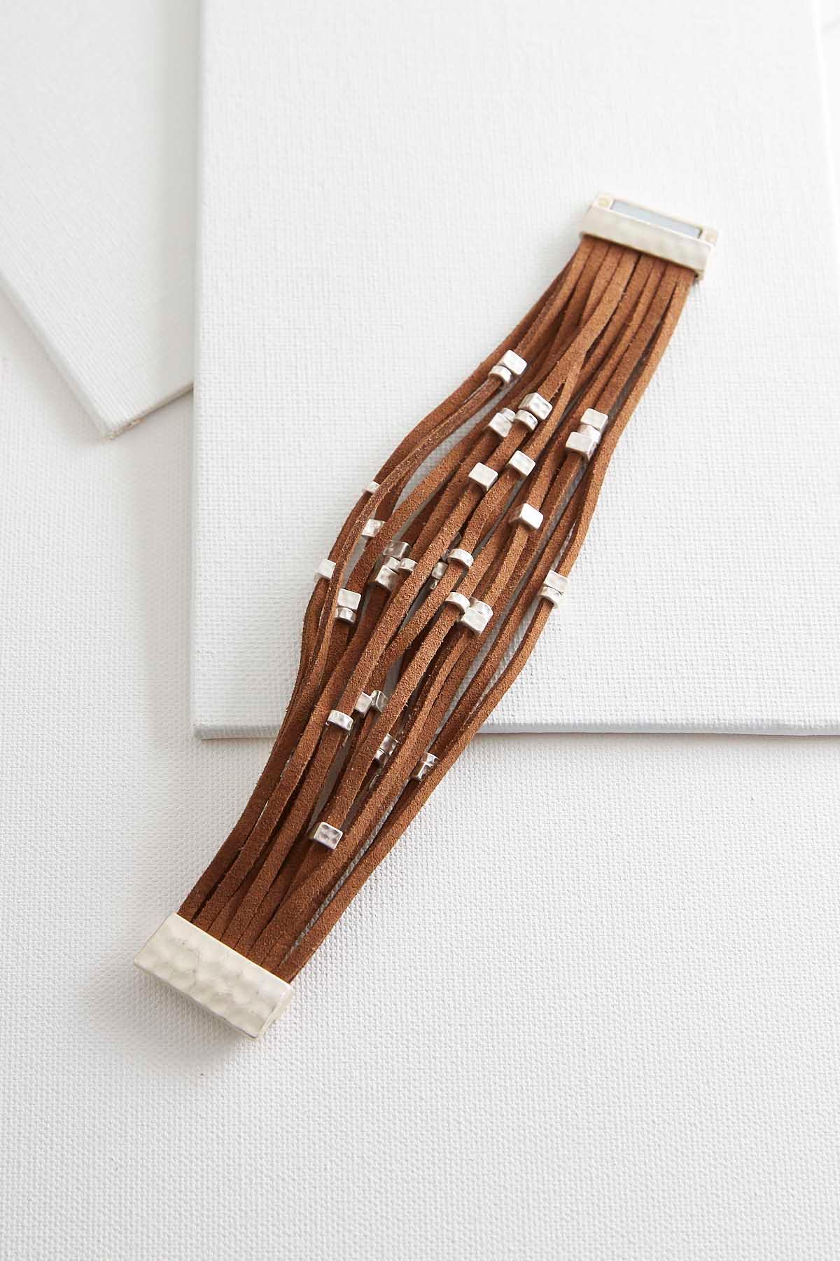 Beaded Faux Suede Bracelet