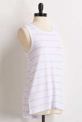 stripe ribbon tie back tank