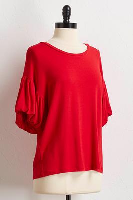 solid puff sleeve top