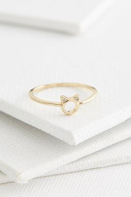 dainty cat ring