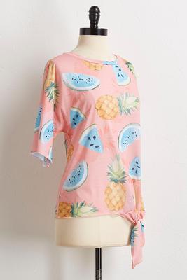 summer fruit knotted tee