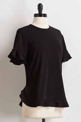 ruffled trim knit top