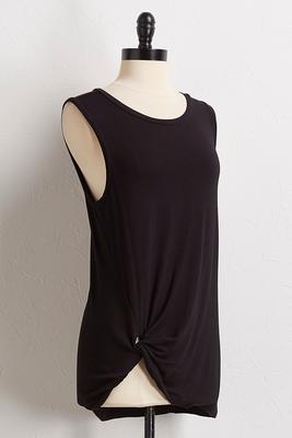 knotted front knit tank