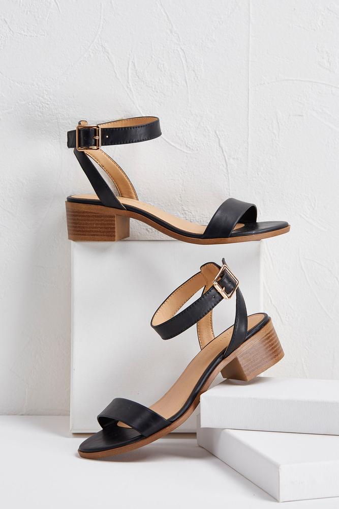 Ankle Strap Low Block Heels