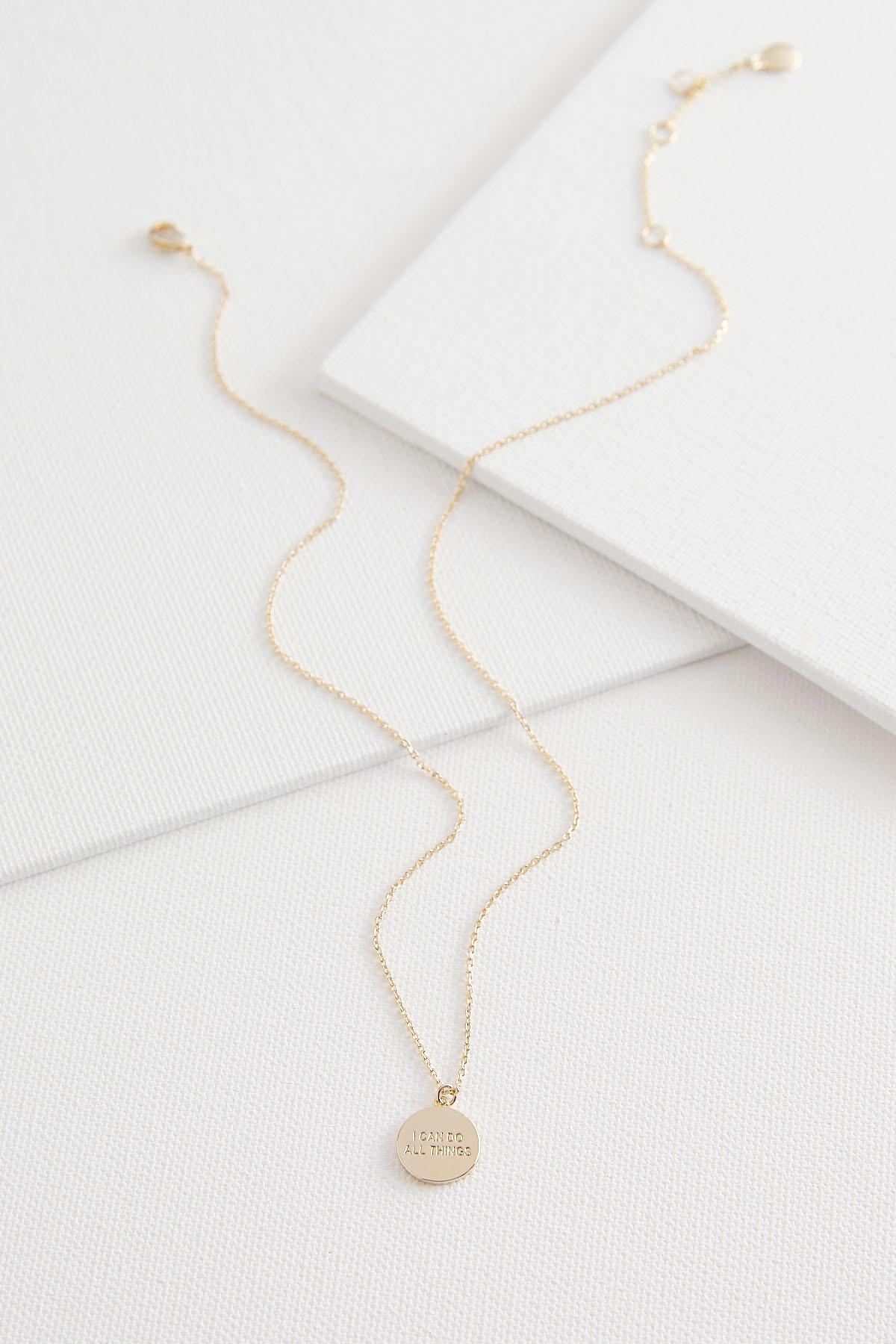 Inspirational Disk Pendant Necklace