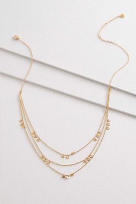 dainty layered disk necklace