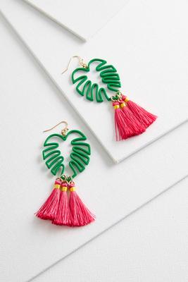 palm tassel earrings