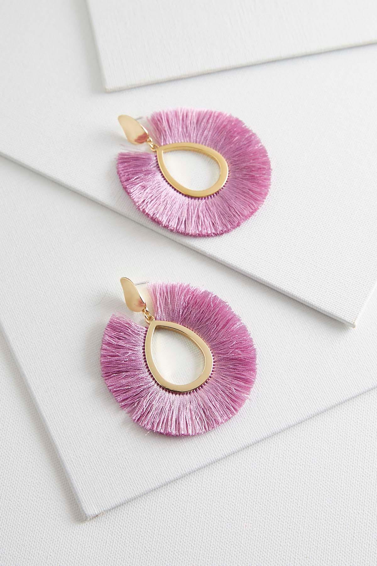 Versona Fringe Oval Earrings Fringe Oval Earrings