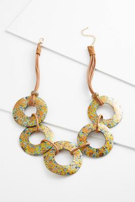 speckled disk necklace