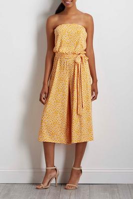 citrus dotted tie waist jumpsuit