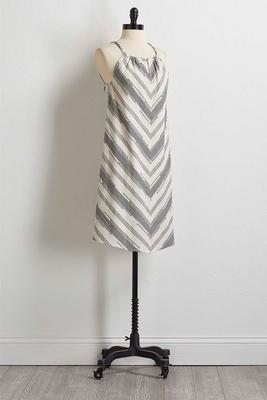 mitered stripe dress