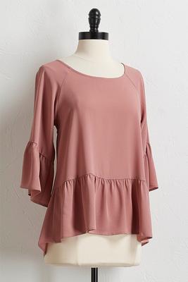 crepe lattice back top