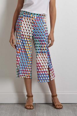 cropped multi colored pants